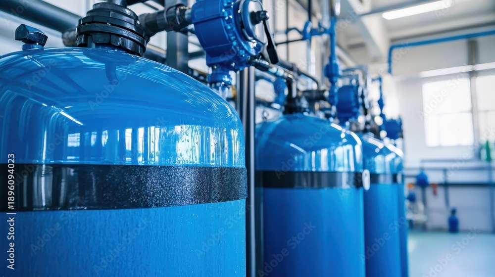 Industrial water purification tanks and filtration equipment ready for ...