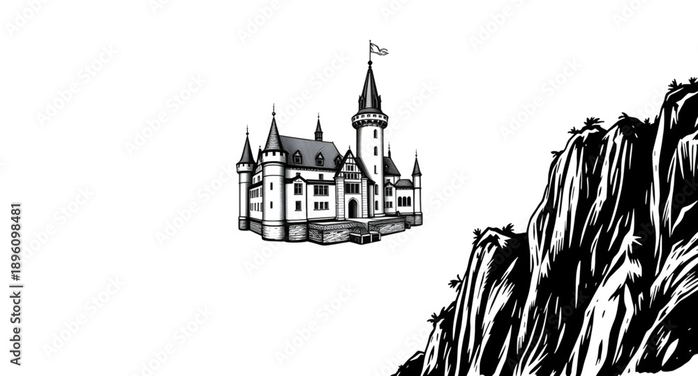 Vector Image Rampart castle, fortress, tower, medieval, silhouette, stronghold, stone ...