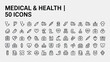 ©  Arif photos - Medical and Health Icons Collection Featuring Various Symbols and Illustrations