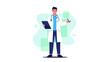 © Payu - Doctor in white lab coat holding tablet.