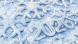 © matoya - Winter Snowflake Decorations with 2020 and 2026 Numbers in Cool Blue and Silver Colors