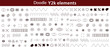 © doodles - Set with different Y2k elements for design.Trendy geometric brutalism forms, memphis elements. Simple shapes forms, symbols and frames y2k style