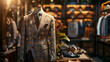 © Svetlana - Elegant tailor shop interior with stylish plaid suit display for sophisticated fashion design