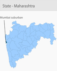 Naklejka na meble Mumbai_suburban-Maharashtra_Map detailed map illustration graphic for educational reference, geographic visualization, design layouts, presentations,