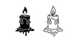 © TAFURA - Black and white dripping candles illustration Vector