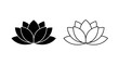 © nusrat - Lotus flower symbol black white line art Vector