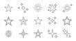 © IMRONI - Set of Outline Star and Sparkle Shine Icons on Isolated White Background