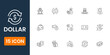© Amna's Studio - dollar icon set, money and finance symbols, cash payment and currency vector icons, business banking dollar UI icons