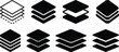© MR Vector Store - Layers icon. Layer line and flat icon set. Layer sign. Layout icon..Layers icon. Layer line and flat icon set. Layer tier diagram icon.Layers icon set. Logo layers, levels, tiers, sheets icons.