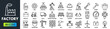 © ICON HUB - Factory and industrial manufacturing line icon set, isolated on white background.