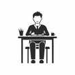 © bethko. - 受験 勉強 学習中の学生シルエットピクトグラム