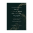 © momosama - Charity gala dinner invitation features elegant gold stardust and flowing lines on a dark teal background
