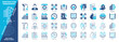 © Genestro - Construction Management icon set. Working Time, Labor, Project, Materials, Design, Budget, Real Estate, Industrial Facilities. Duotone color solid and editable outline icons