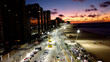 © bydronevideos - Sunset Beach In Fortaleza Ceara Brazil. Stunning Tropical Coastline Beach Scene Viewed From Above. Sunset City Seaside. Coast Outdoor Panning Wide. Fortaleza Ceara.