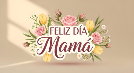  Elegant Mother's Day Greeting Card with Floral Design