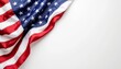 © Novi - American flag flying isolated on white background with realistic fabric waves