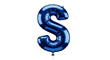© Hesti - blue letter s balloon shiny metallic foil inflatable against white perfect for birthday celebrations initial designs and party decor.