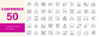© Dear Lala - Conference and Seminar icon set. Editable line icons. Vector illustration.
