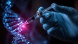© neirfy - Gloved hand injecting DNA strand