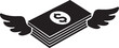 © IshratJahan - flying money dollar with wings silhouette icon