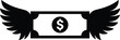© IshratJahan - dollar note with wings silhouette icon