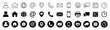 © dlyastokiv - Contact us icon set, containing information name, website, location, address, telephone, mail and more, calender time icons
