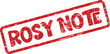©  Design_ mn - Bold red ROSY NOTE grunge textured stamp for important messages or significant personal reminders