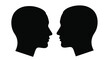 © Tm Studio - Silhouette profiles of two faces looking at each other creating a visual illusion