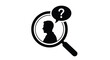 © ASK_Studio - A black silhouette of a person within a magnifying glass with a question mark
