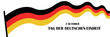 © Oxana - October 3, german unity day. Vector background with german flag in simple style, icon. National holiday of germany. Unity day greeting card