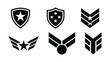 © AdhirChandra - Six black military insignia on white background badge