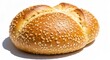 © Darminah - A golden brown, round bread roll generously covered with sesame seeds, shadow to the side