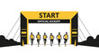 © Budi - Athletes Running Towards the Finish Line to Official Kickoff in a Competition