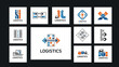 © ellisa_studio - Logistics Company Logos Collection: Delivery, Shipping, and Supply Chain Icons