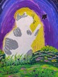 © Nanda - the cat and stary sky handmade painting