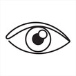 © Sonda - A simple black and white illustration of a human eye looking forward