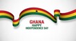 © Moriom - Vibrant Ghanaian flag ribbon with Happy Independence Day message