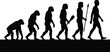 © Umme - Silhouette illustration of six human evolution stages from ape to modern man with tools for science and education design content