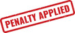 © MoshClusive - Red Penalty Applied Rubber Stamp on White Background Indicating Punishment or Fine