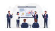 © Gatal - Business Team Presentation Meeting with Growth Chart and Idea Bulb