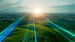 © metamorworks - A path of light stretching towards the sunrise in nature - A path to the future
