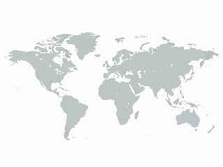  World map on in gray color for global business or travel