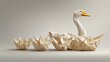 © mila103 - Origami swan and paper boats on neutral background.