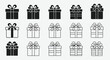 © lahiru - A delightful collection of various gift box icons in black and white.