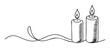 © Maestro - Simple black line drawing featuring two lit candles with a flowing decorative motif, perfect for conveying warmth, celebration, or solemnity on various graphic materials.