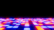 © Photocreo Bednarek - Glowing led grid creates a vibrant retro digital gaming or dance floor background