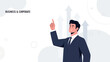 © Naira - Business Man Pointing Upwards Towards Growth Arrows, Corporate Success Concept