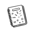 © Dream - Spiral Notebook with Educational Icons Isolated on White Background