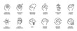 © Vladislav - Neuromarketing line icon set with symbols for consumer psychology, including cognitive processing, attention focus, emotional response, decision making, and purchase intent