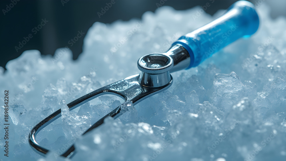 Stock-Foto „Doctor examination tools. Medical tools frozen in ice ...